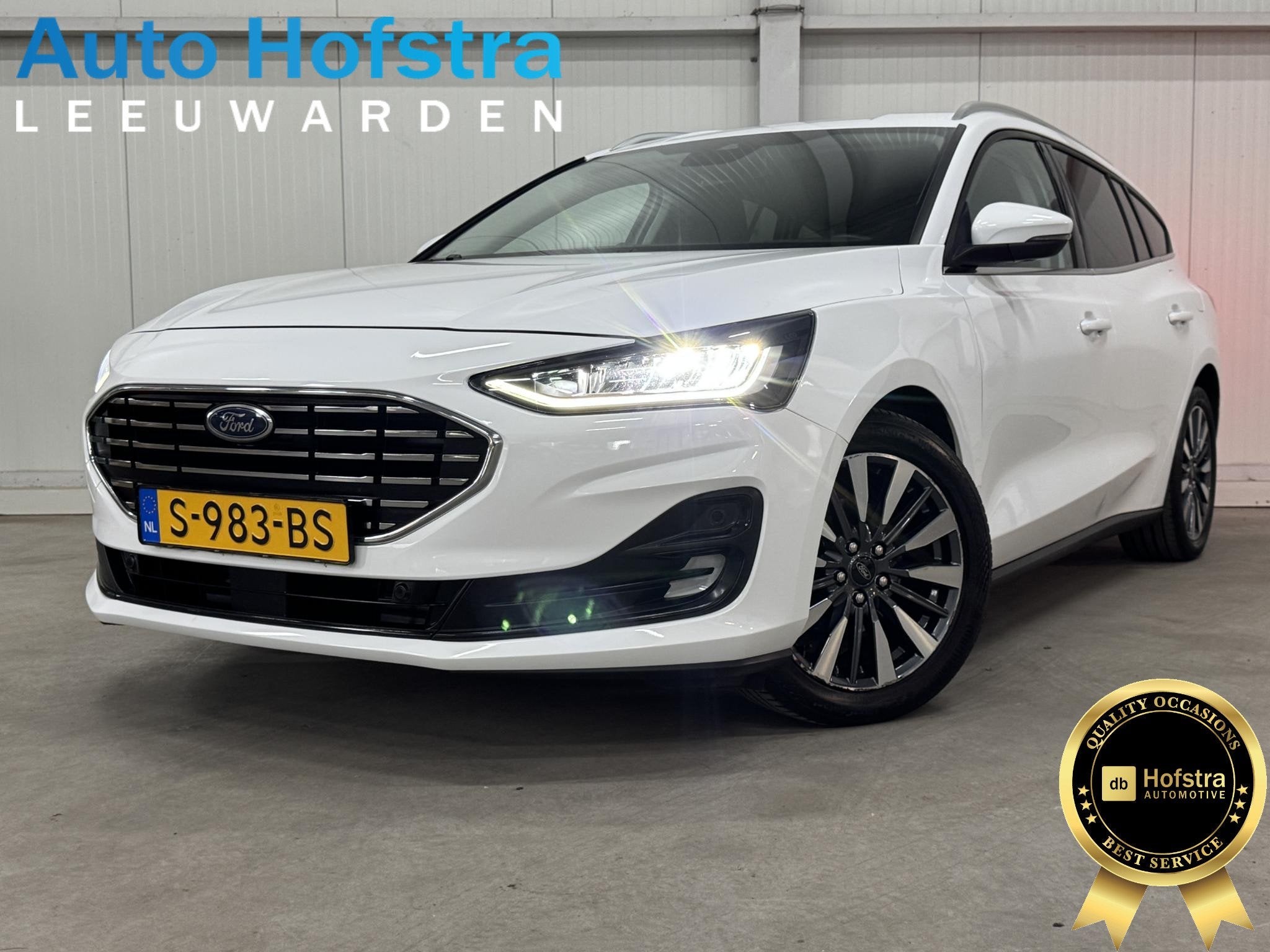 Ford Focus Wagon 1.0 EcoBoost Hybrid Titanium X AUTOMAAT DIG, Auto's, Dealer onderhouden, Gebruikt, Wit, Origineel Nederlands