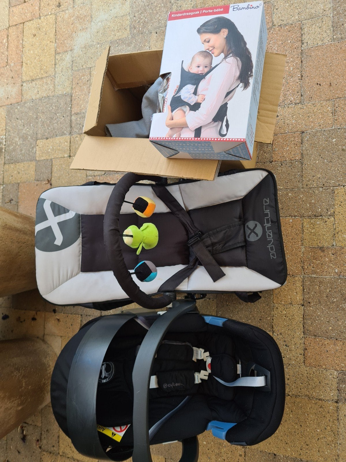 Cybex Gold Autostoel, Wipstoeltje, Nieuwe Draagzak & Dekens, Autogordel, Zijbescherming, Zo goed als nieuw, 0 t/m 13 kg