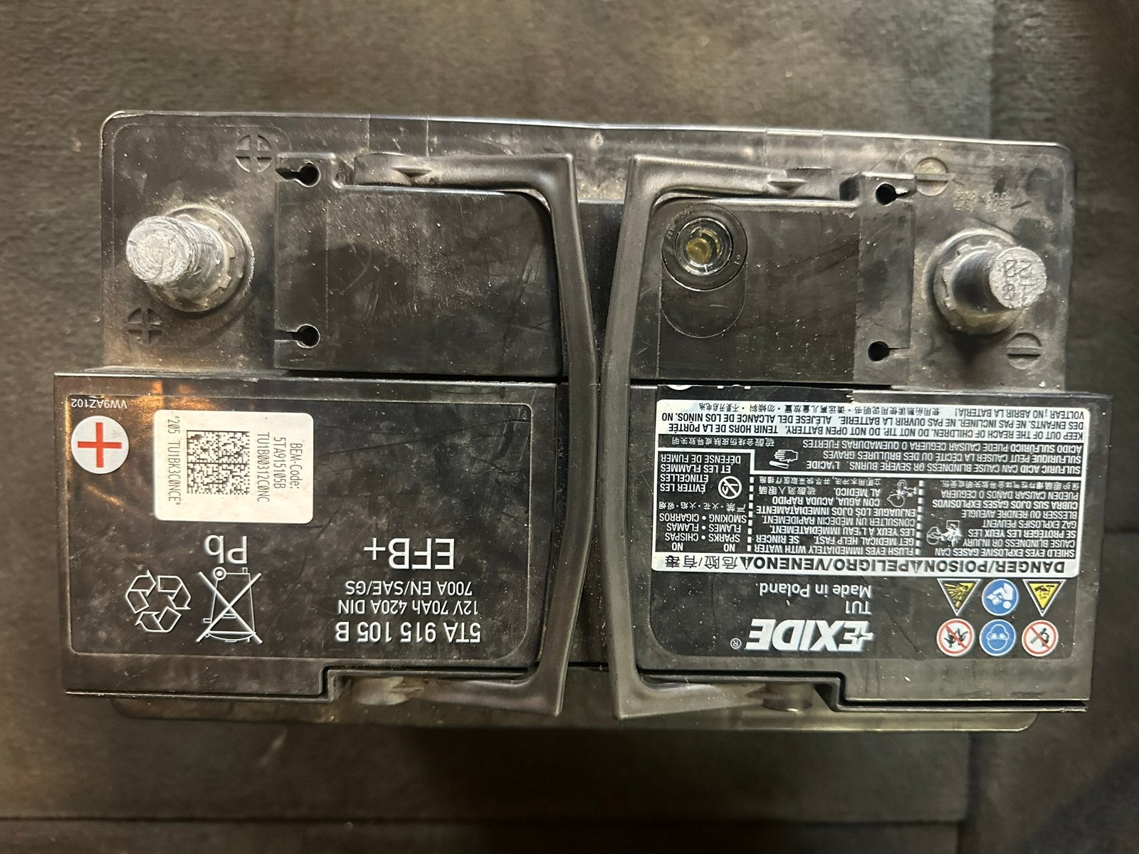 Exide EFB+ Accu 12V 70Ah 420A DIN - Gebruikt, Ophalen, Gebruikt, Overige automerken