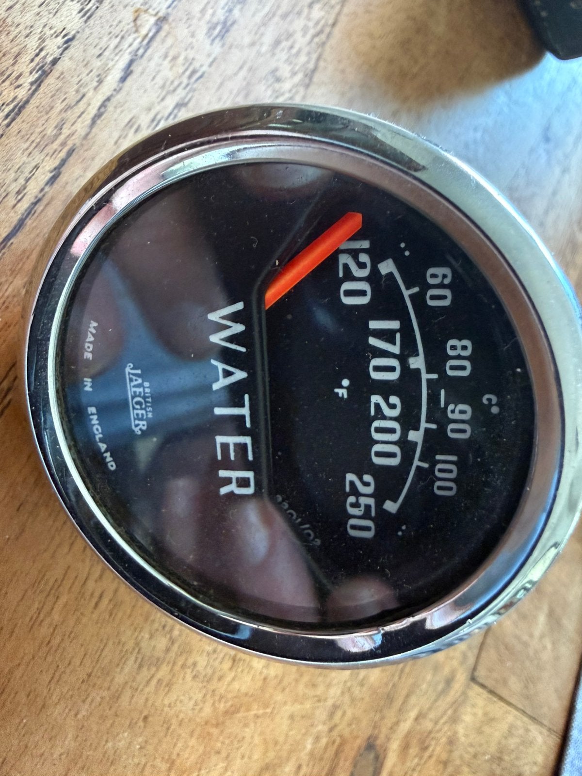 British Jaeger water tenperatuur gauge, Ophalen of Verzenden