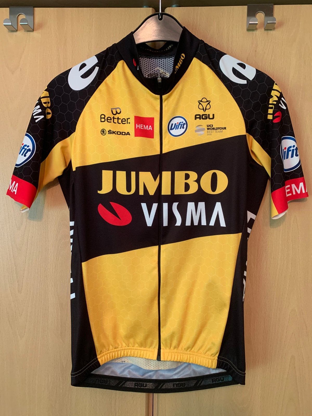 Agu fietsshirt Jumbo / Visma M, Ophalen of Verzenden, Zo goed als nieuw, Bovenkleding, Heren