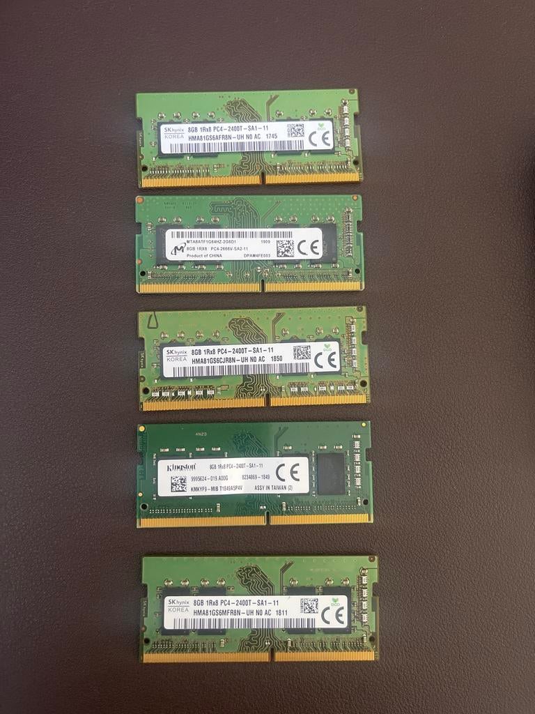 DDR4 RAM Geheugenmodules - 8GB per stuk, Computers en Software, RAM geheugen, Gebruikt, Server, 8 GB, DDR4, Ophalen of Verzenden