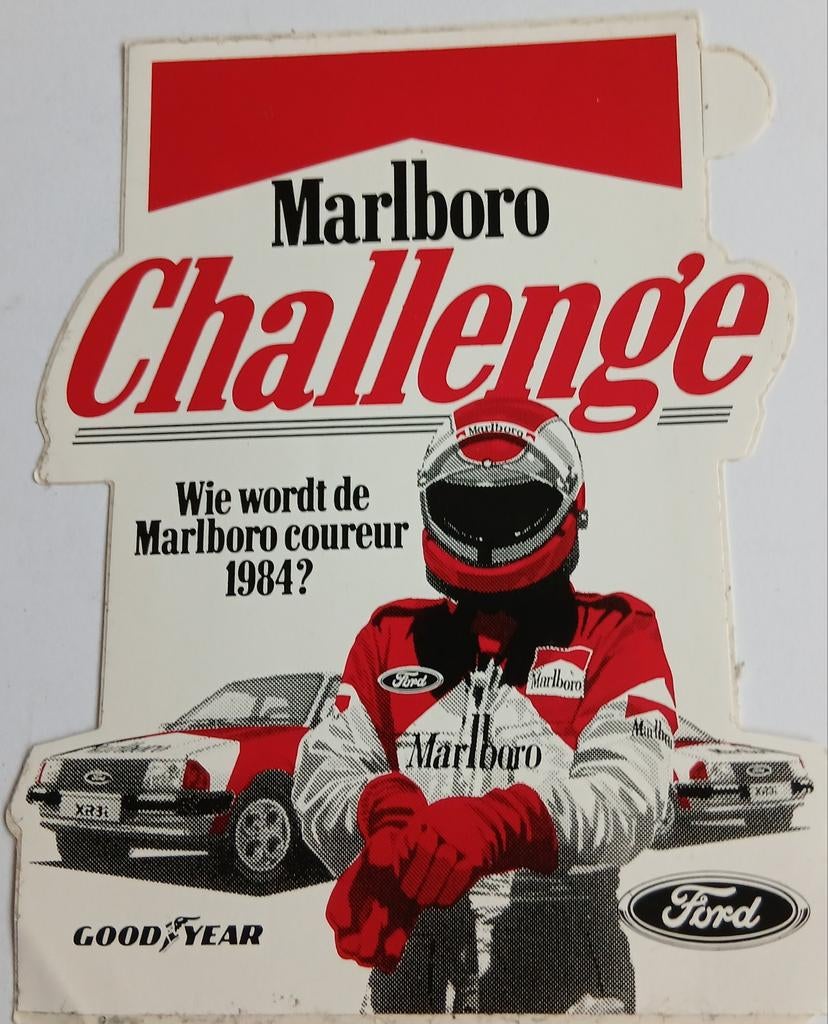 Marlboro Challenge Sticker 1984, Ophalen of Verzenden, Nieuw, Overige typen