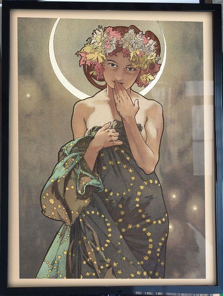 Alphonse Mucha \' the Moon \' Affiche Poster in Lijst, Verzenden