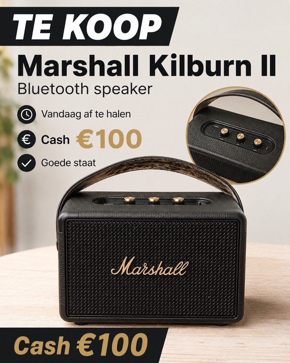 Marshall Kilburn II Bluetooth speaker - Goede staat, Bluetooth, Ophalen of Verzenden, Draagbare speaker, Overige merken