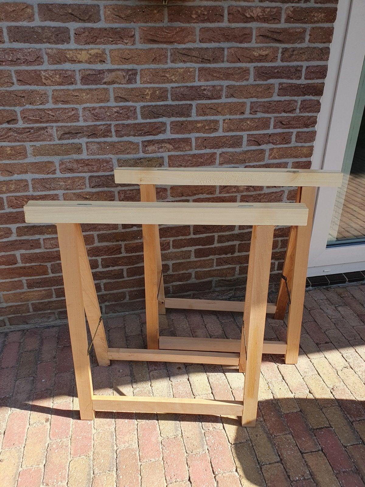 Grenen houten schragen, Ophalen, Nieuw, 70 tot 120 cm