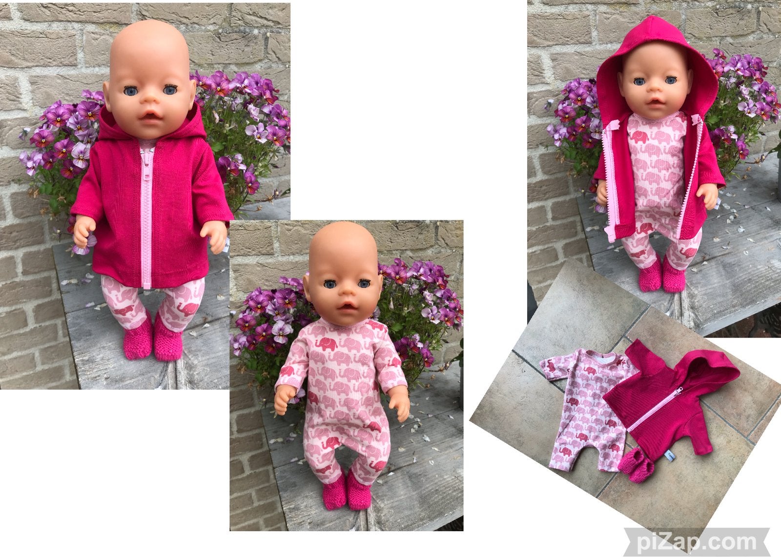 Baby born poppenkleertjes romper olifant, Kinderen en Baby's, Ophalen of Verzenden, Zo goed als nieuw, Babypop