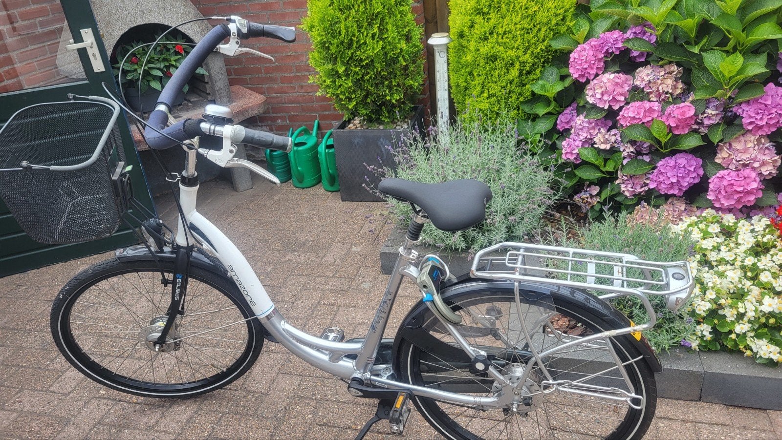Damesfiets met lage instap en mandje, Overige merken, Gebruikt, Velgrem, Versnellingen