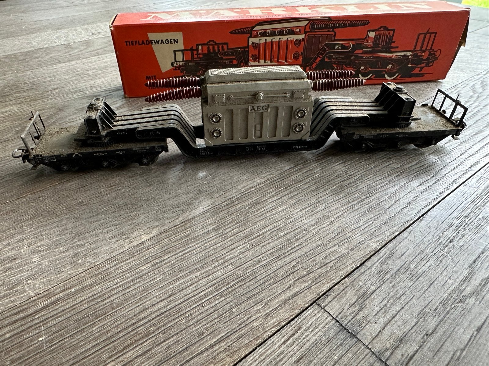 Märklin H0 315/1 Tieflandwagen met Transformator, Wisselstroom, Gebruikt, Wagon, Ophalen of Verzenden