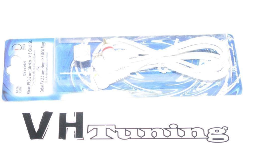 Dietz Cable AV 3,5MM Plug -> 3 RCA plug 1m,5M, Ophalen of Verzenden