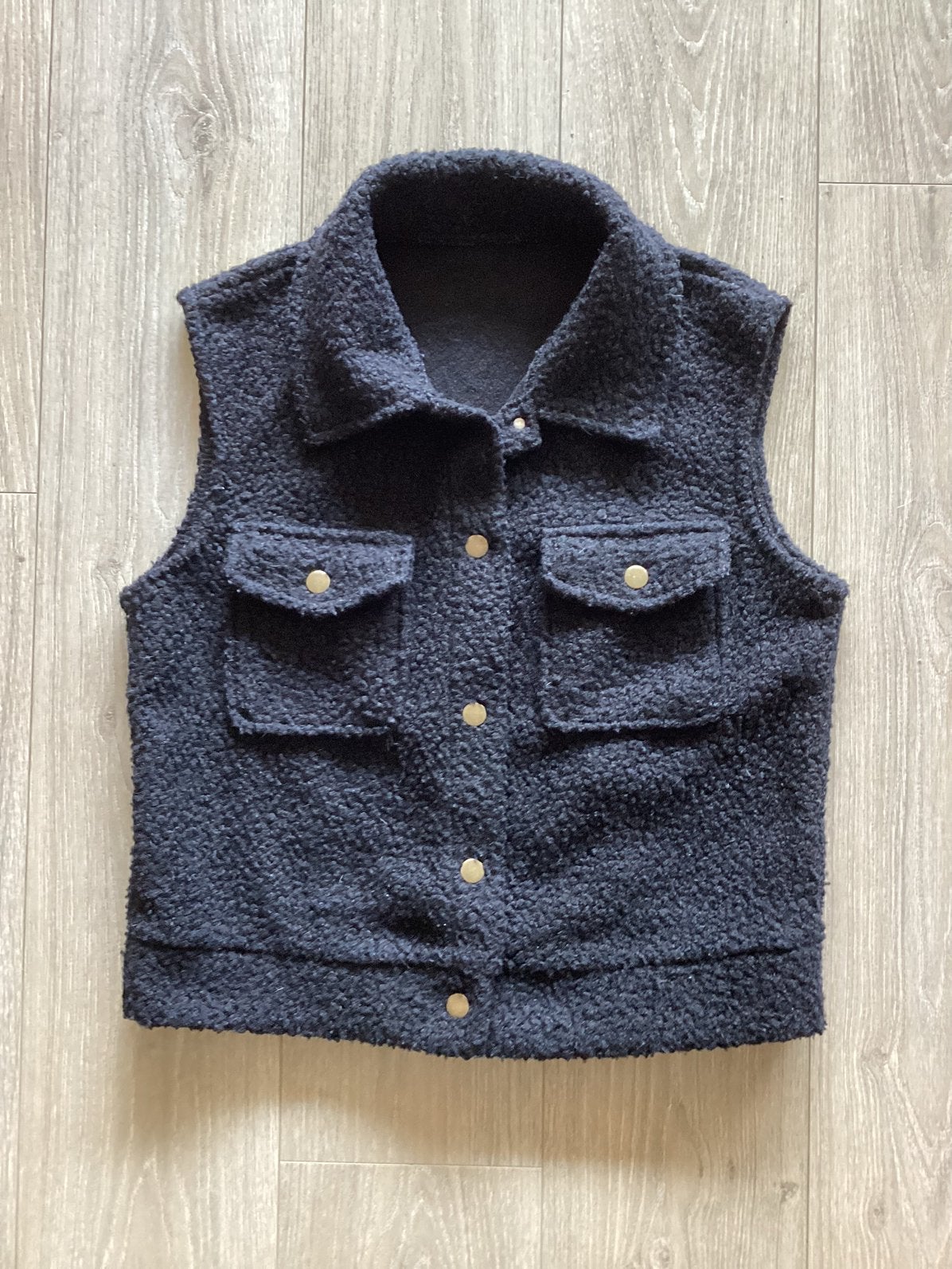 Zwart mouwloos vest made in Italy maat S/ M, Ophalen of Verzenden, Zo goed als nieuw, Maat 38/40 (M), Zwart