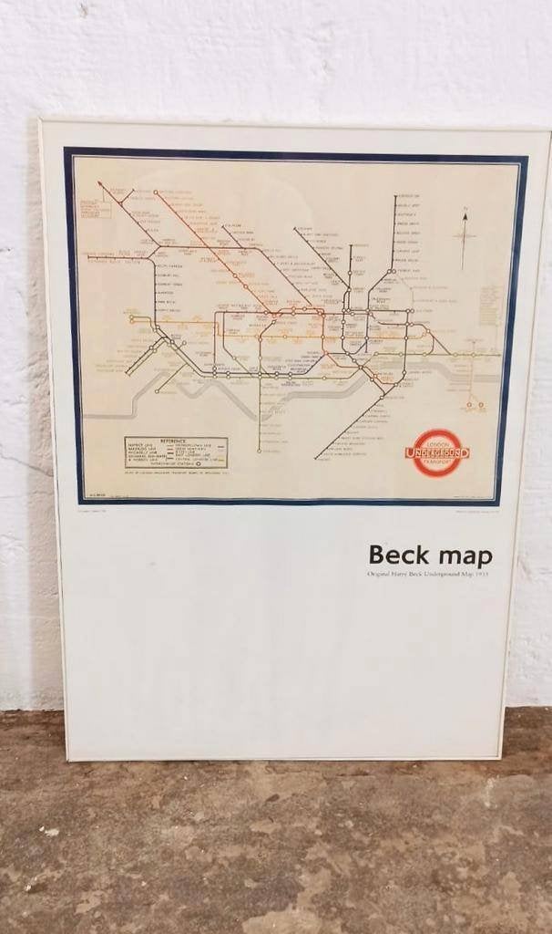 Vintage poster van 1933 Harry Beck London underground kaart, Ophalen