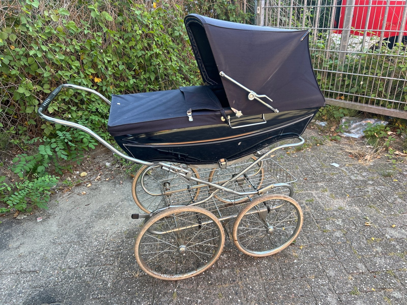 Vintage kinderwagen, klassiek model, Gebruikt, Met reiswieg, Ophalen, Kinderwagen