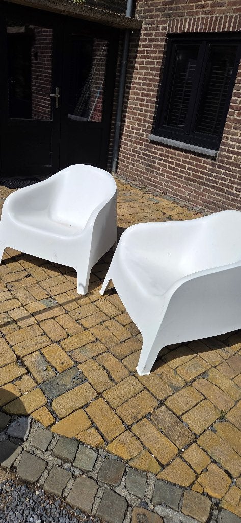 2 Ikea tuinstoelen, Ophalen, Gebruikt, Kunststof, Stapelbaar