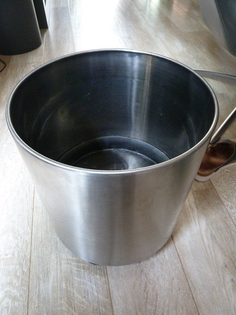 1 RVS plantenbak, Rond, Zo goed als nieuw, Minder dan 40 cm, Metaal