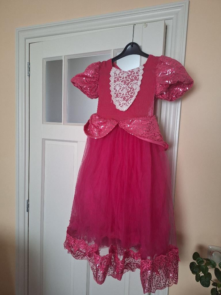 Roze prinsessen verkleedjurk (maat 150), Kinderen en Baby's, Carnavalskleding en Verkleedspullen, Ophalen, Zo goed als nieuw, 146 t/m 152