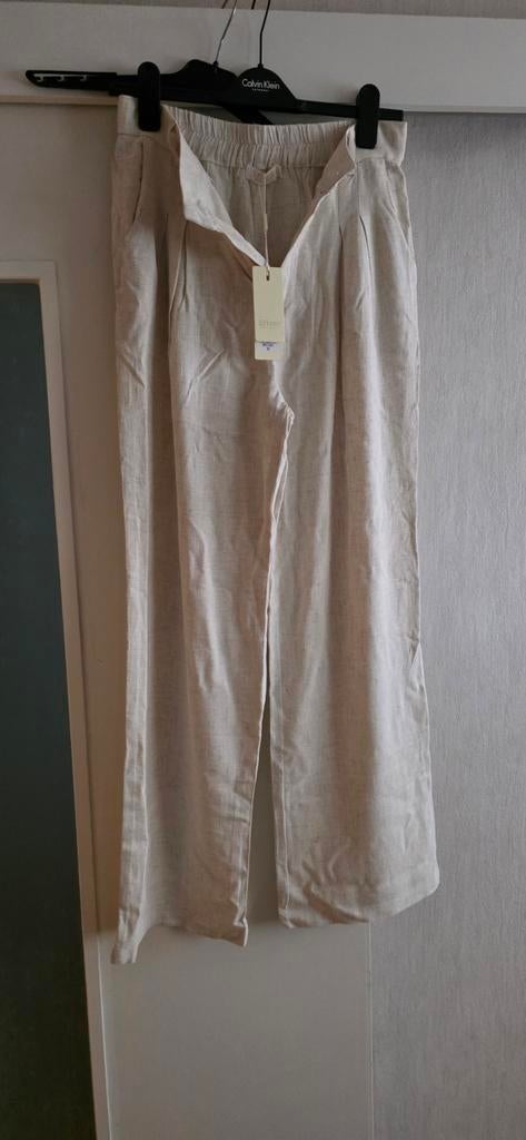 Nieuwe Effeny linnen broek - Maat M, Maat 38/40 (M), Beige, Nieuw, Ophalen of Verzenden