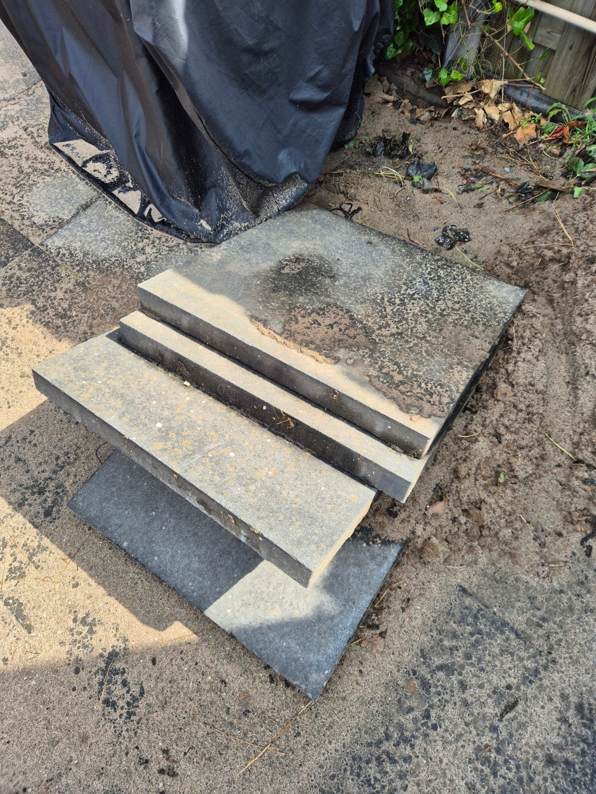 Tuintegels 60x60 cm - 3 stuks, Ophalen, Gebruikt, Minder dan 5 m², Beton