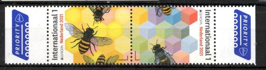 postfrisse serie bijen. 2021. Internationaal. Nominale 4,20, Ophalen of Verzenden, Na 1940, Gestempeld