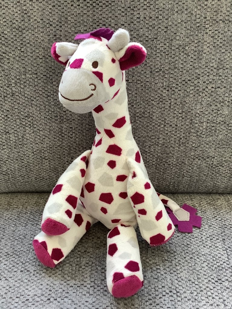 Happy Horse giraf Goffy bordeaux grijs geblokt 33 cm  7,50, Ophalen of Verzenden, Zo goed als nieuw, Overige typen