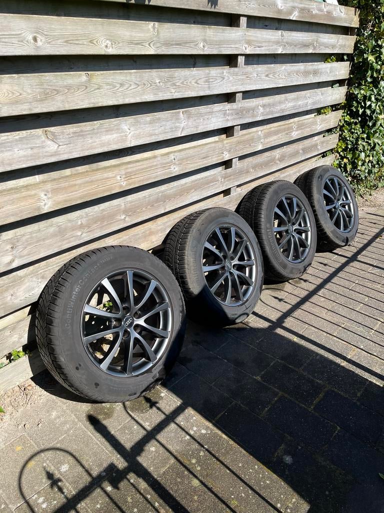 AudiQ5 18inch Velgen met Continental Winterbanden 235/45 R18, 18 inch, Gebruikt, Banden en Velgen, 235 mm