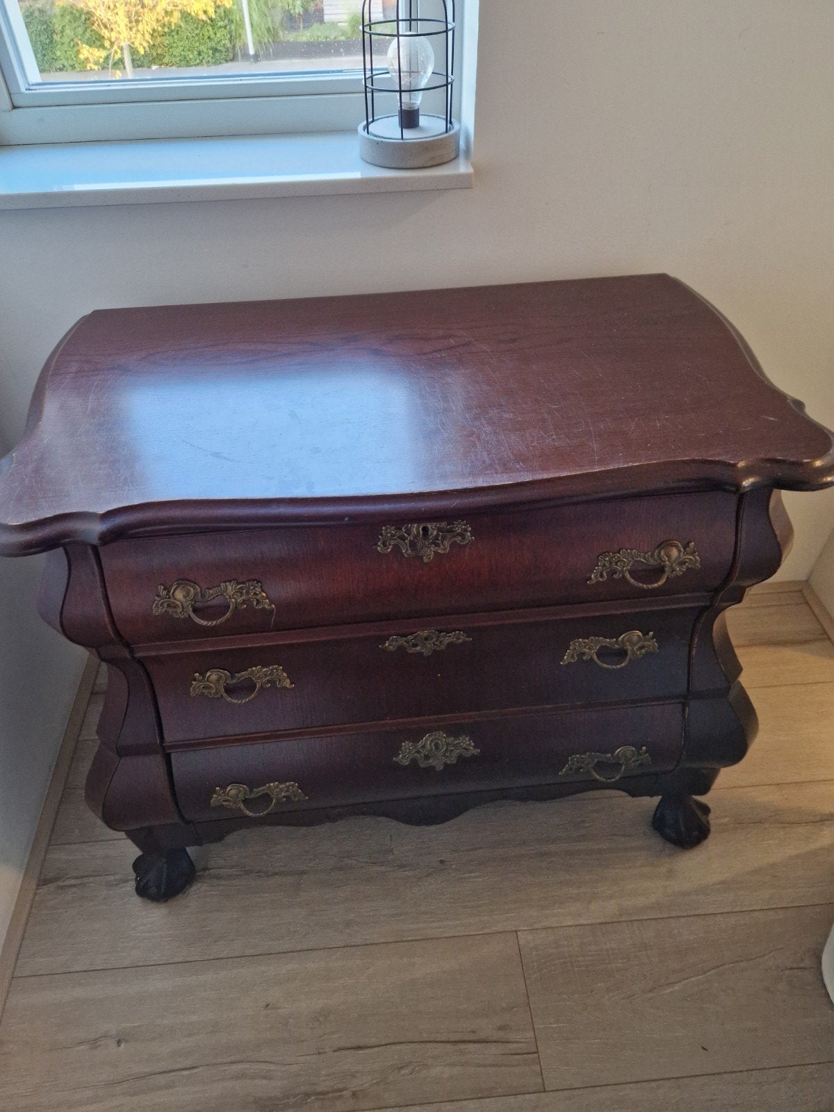 Authentieke buikkast met 3 laden, Antiek en Kunst, Ophalen