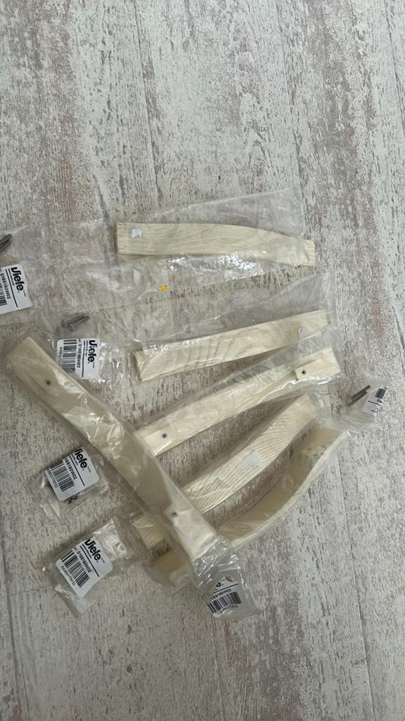 6 nieuwe beige Houten handgrepen van het merk Viefe, Doe-het-zelf en Verbouw, Hang- en Sluitwerk, Ophalen of Verzenden, Nieuw