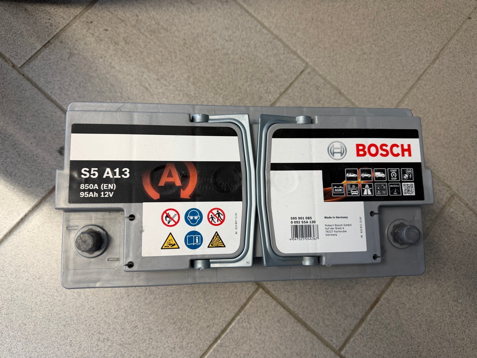 Auto (start) en camper accu Bosch S5 A13  95Ah 850A 12V, Ophalen, Gebruikt, Universele onderdelen