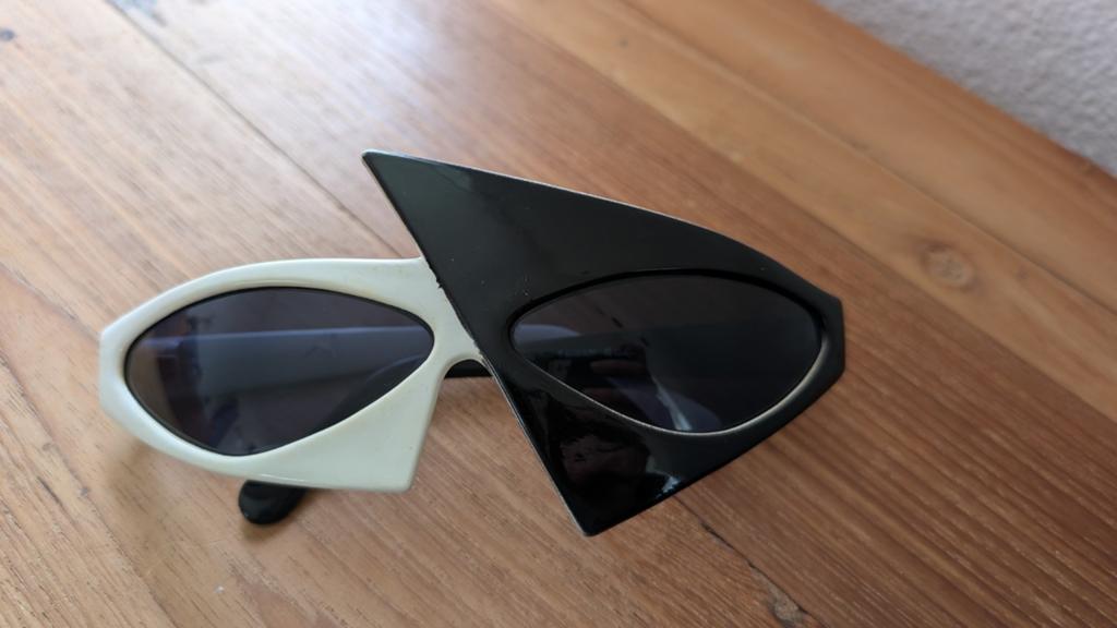 Vintage Zonnebril Jaren '70 - Elton John Stijl, Overige merken, Gebruikt, Zonnebril, Zwart