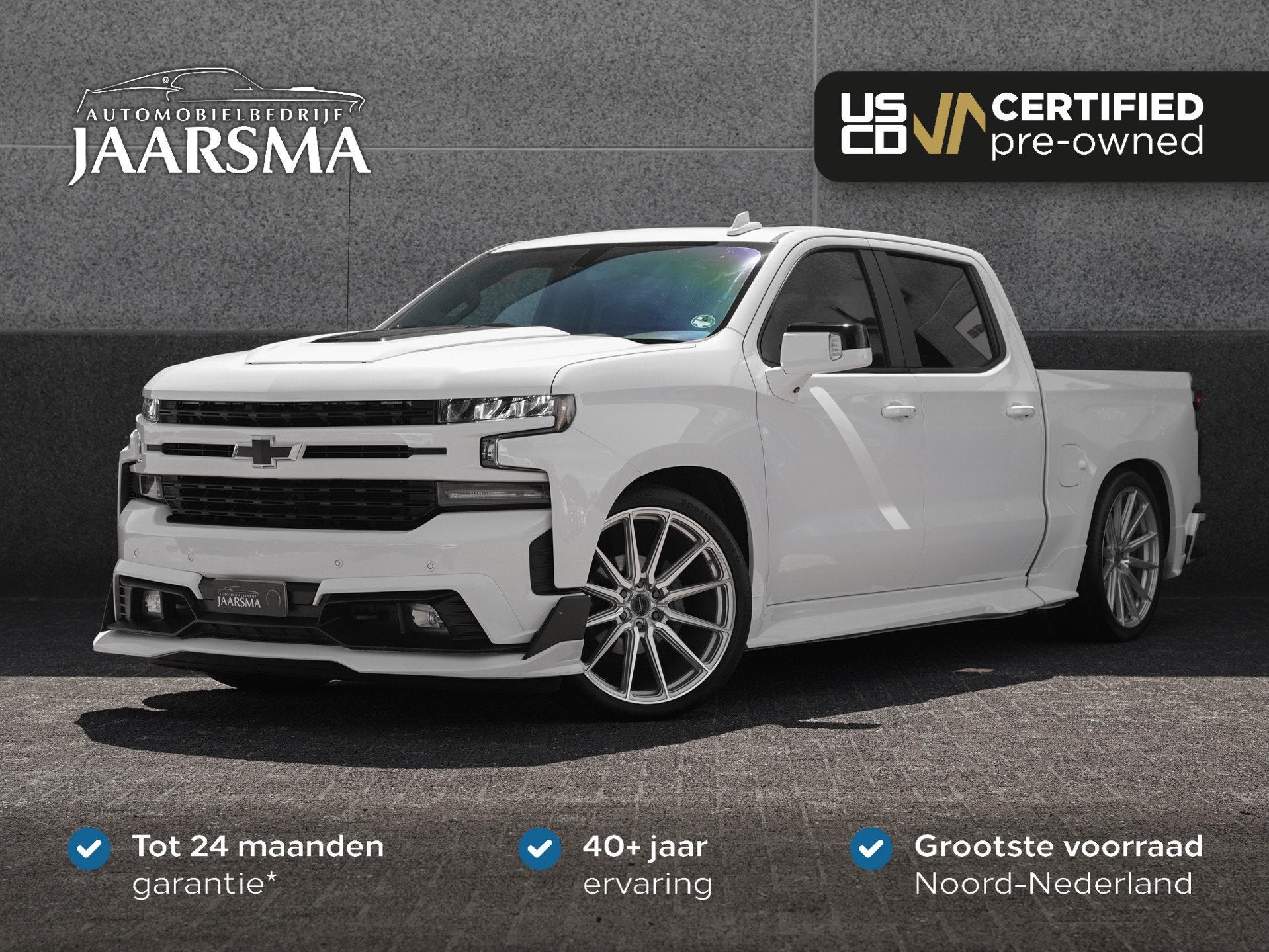 Chevrolet Silverado 1500 RST |Unieke auto | Vossen velgen |, Automaat, Gebruikt, Wit, 362 pk