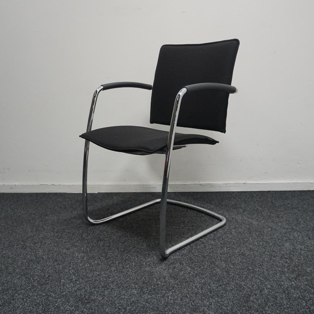 13x Kembo vergaderstoelen | Zwart | Chroom | Stapelbaar, Huis en Inrichting, Stoelen, Gebruikt, -, Zwart, -