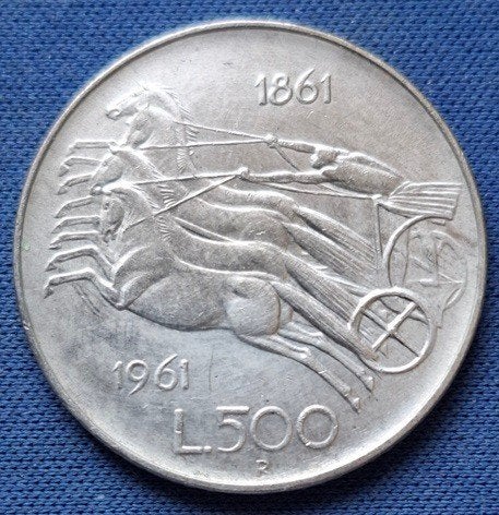 Italië 500 lire 1961 Km 99 Knap, Verzenden, Italië, Losse munt, Zilver