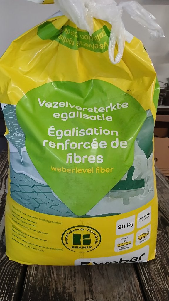 20 kg Weber Beamix Vezelversterkte Egalisatie, Doe-het-zelf en Verbouw, Vloerdelen en Plavuizen, Ophalen, Overige materialen, 30 cm of meer