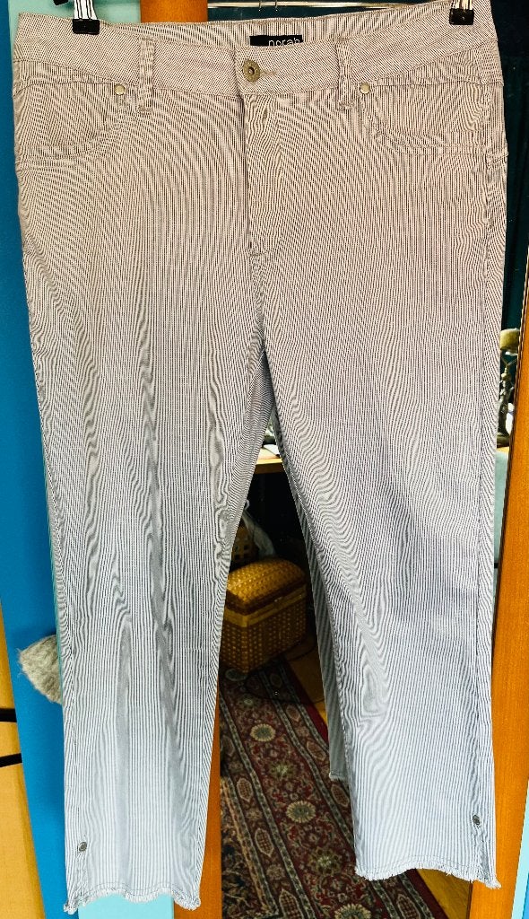 zomerbroek met fijn streepje Norah 42 nieuw, Verzenden, Wit, Maat 42/44 (L), Nieuw