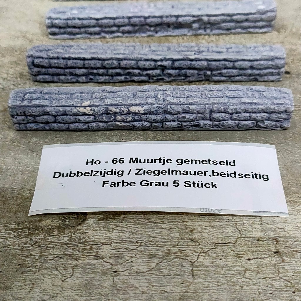 Ho – 66  Muurtje / Afrastering    Dubbelzijdig STEEN  Motief, Overige merken, Gelijkstroom, Natuur, Nieuw