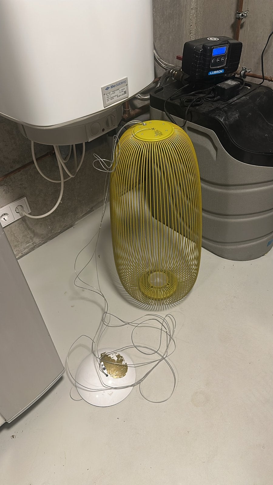 Foscarini Spokes 1 hanglamp - Geel design, Ophalen, Zo goed als nieuw, Metaal, Overige fittingen