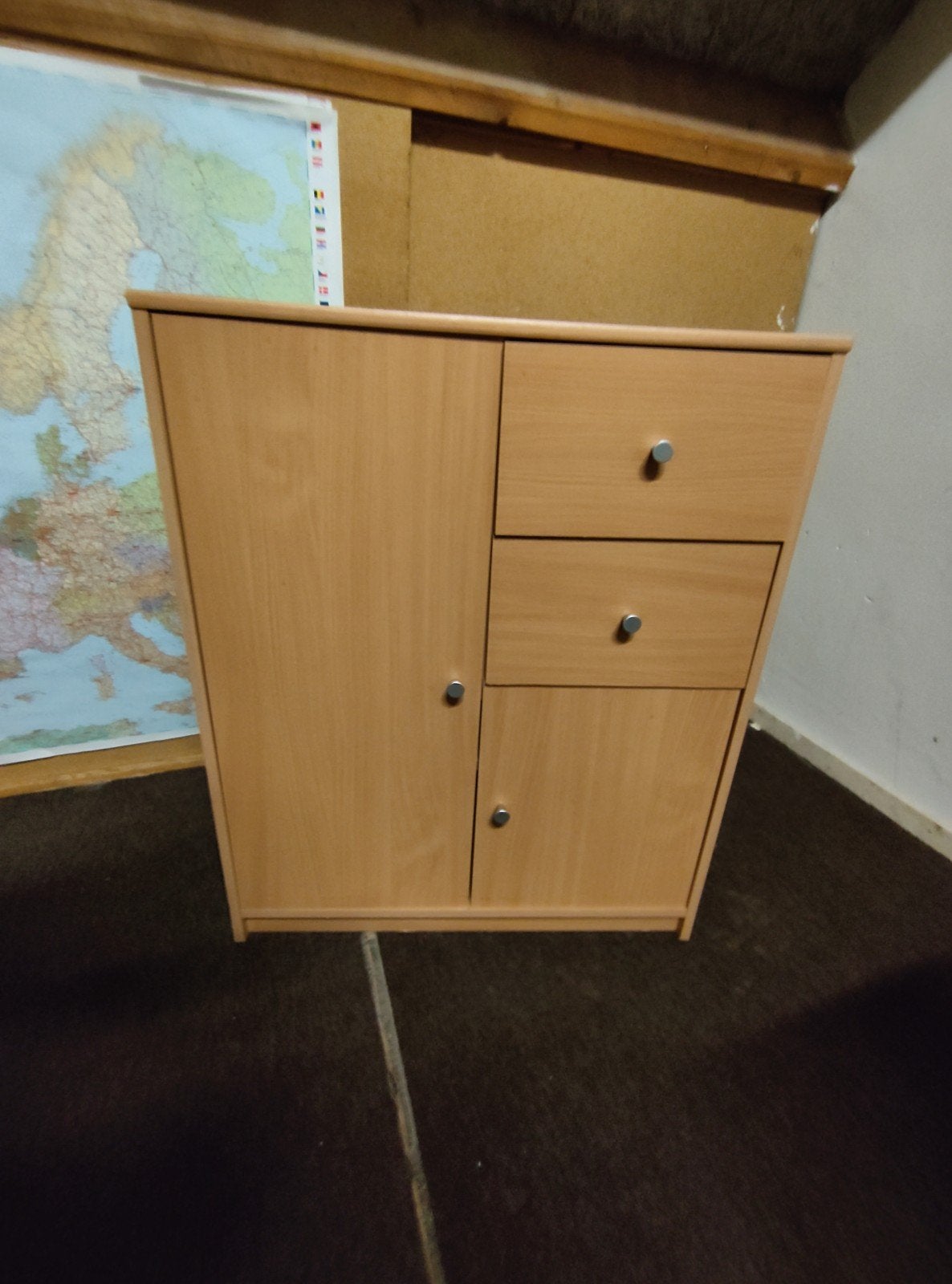 Houten kastje met lades en deuren - Gebruikt, Ophalen, Gebruikt, Met lade(s), 50 tot 100 cm