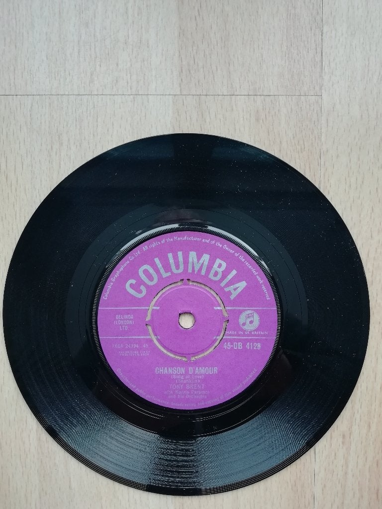 Tony Brent single Chanson d'Amour, Ophalen of Verzenden, Gebruikt, 7 inch, Pop