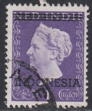 Ned.Indië 1949 371 Wilhelmina 1g Opdruk 3 strepen, Gest, Postzegels en Munten, Postzegels | Nederlands-Indië en Nieuw-Guinea, Ophalen of Verzenden