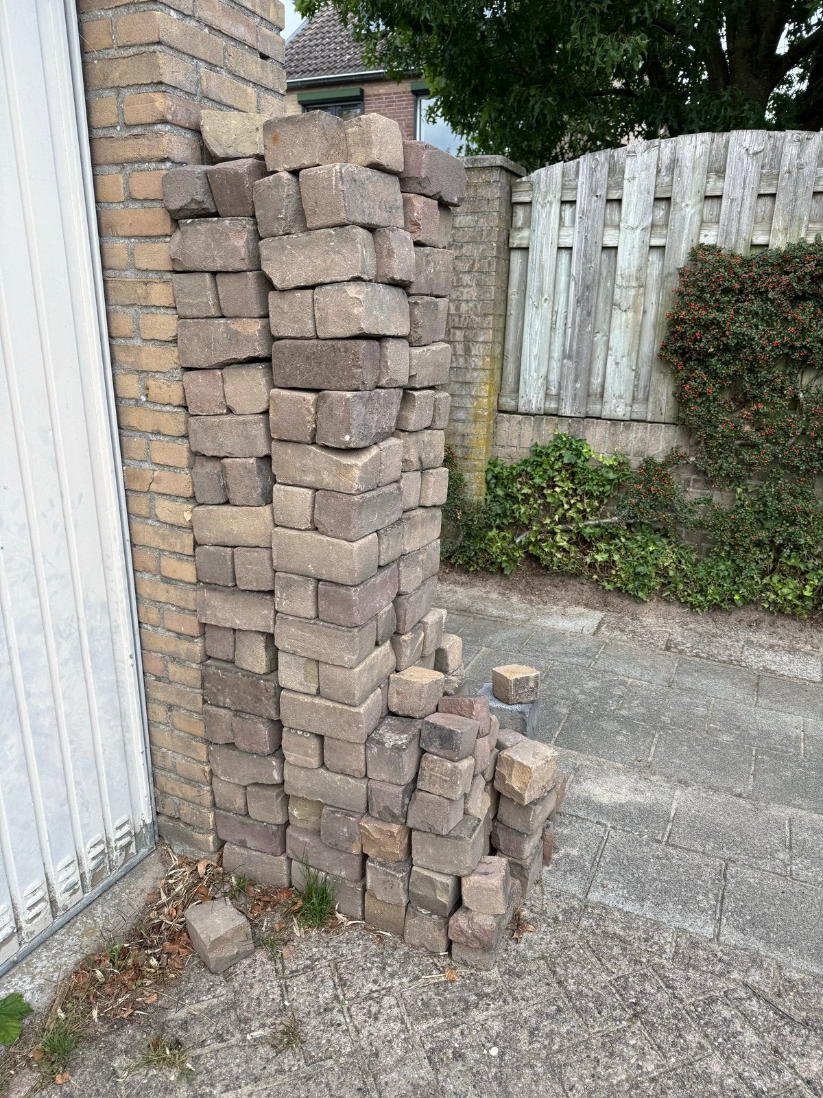Gebruikte bakstenen, BKK bont rood/grijs, Doe-het-zelf en Verbouw, Ophalen, Gebruikt, Bakstenen