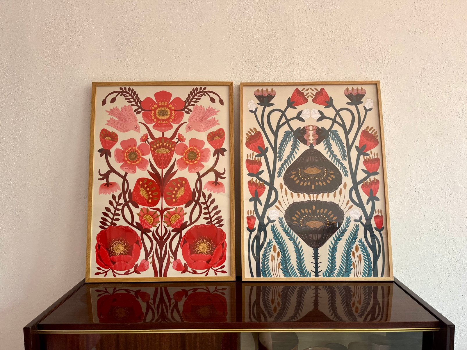 IKEA posters/schilderij in eikenhouten lijsten, Ophalen of Verzenden