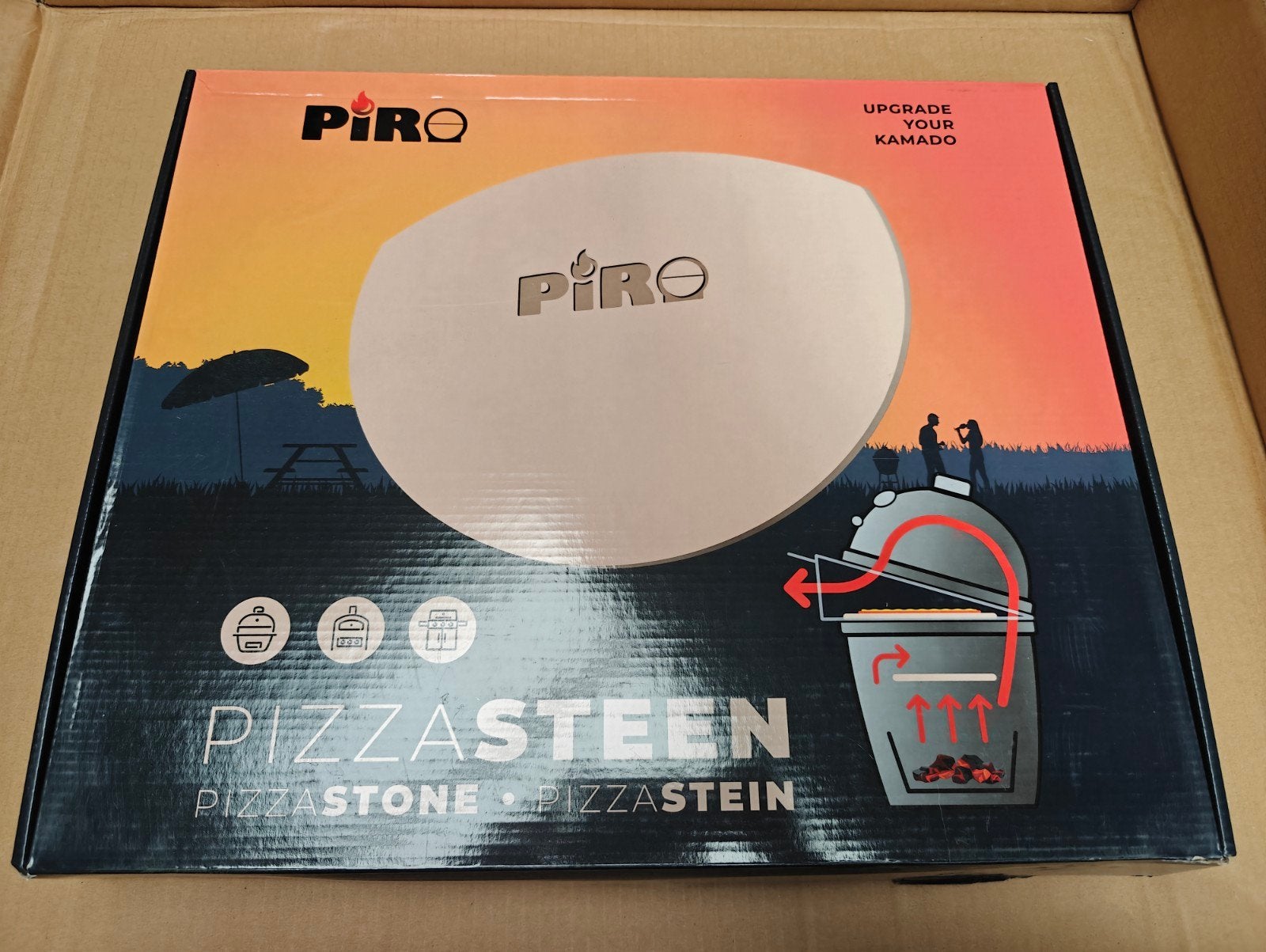PiRo Pizzasteen voor Kamado of andere BBQ (46cm+), Tuin en Terras, Ophalen of Verzenden, Nieuw