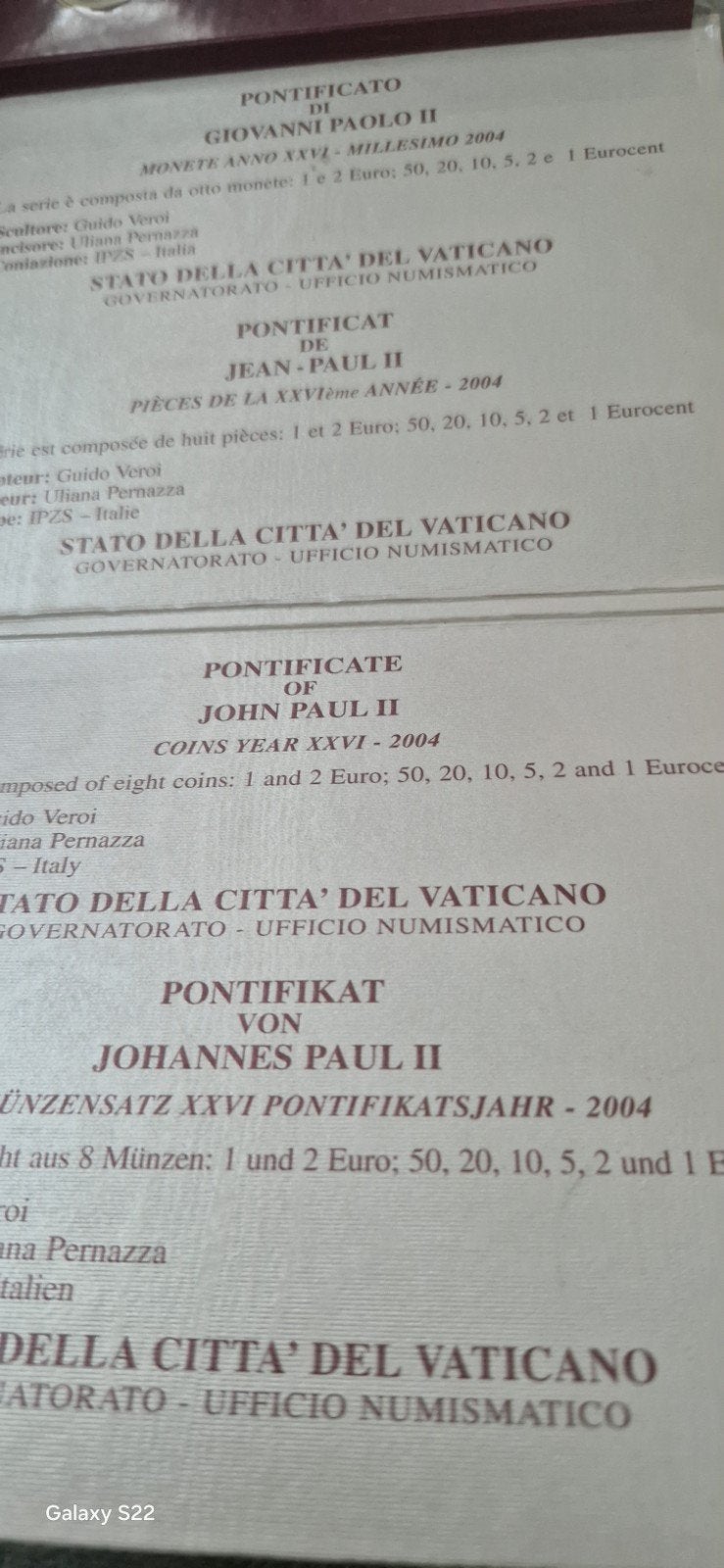 Jaarset vaticaanstad 2006, Ophalen of Verzenden, Vaticaanstad, Overige waardes