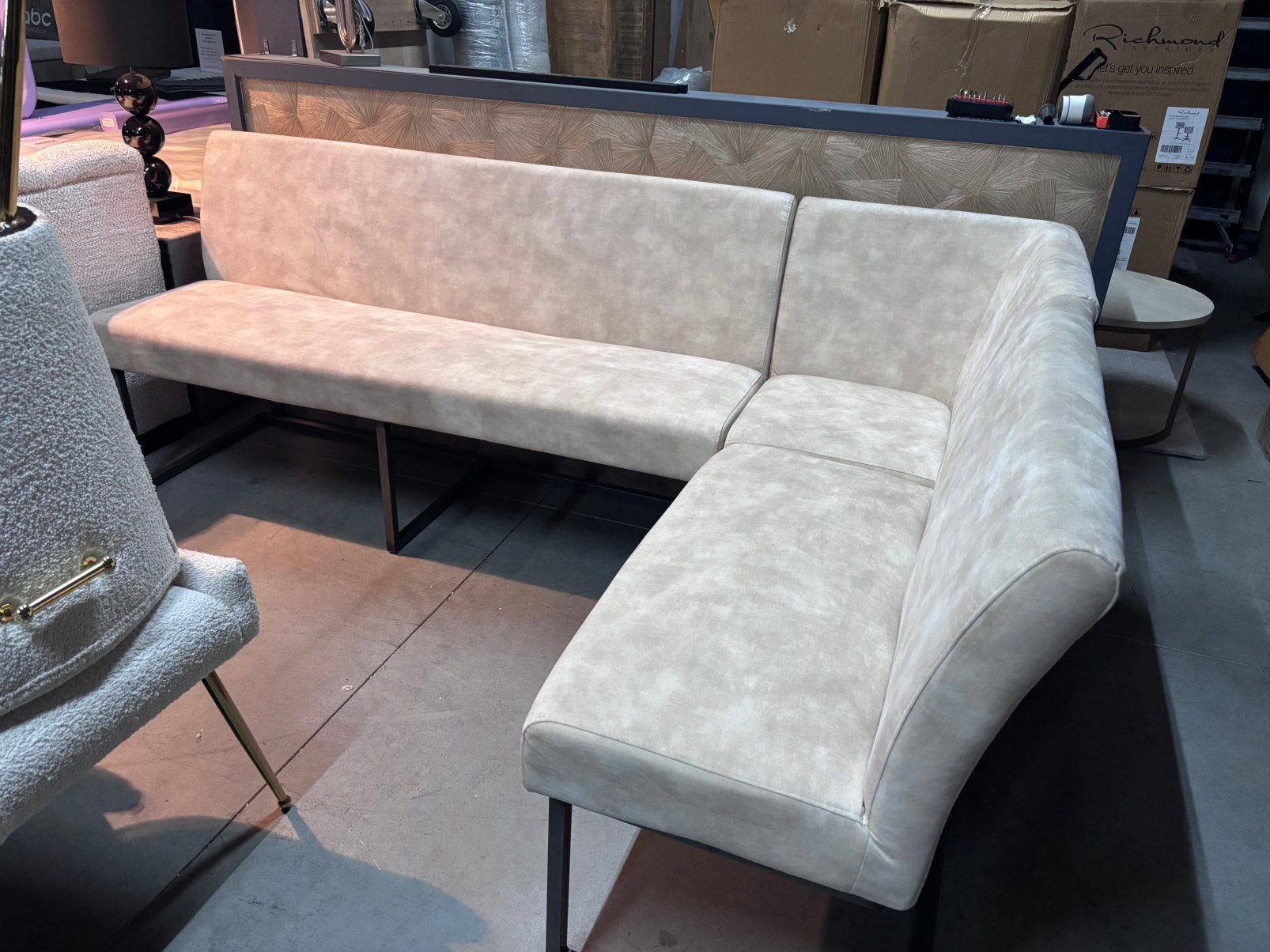 Eetbank beige 240x155 cm SHOWROOM OPRUIMING, Overige kleuren, Ophalen of Verzenden, Zo goed als nieuw, Eén