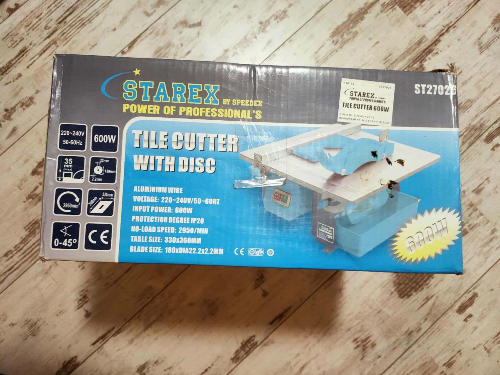 Starex Tegelsnijder met Schijf - 600W, Ophalen, Minder dan 700 watt, Haakse handslijpmachine