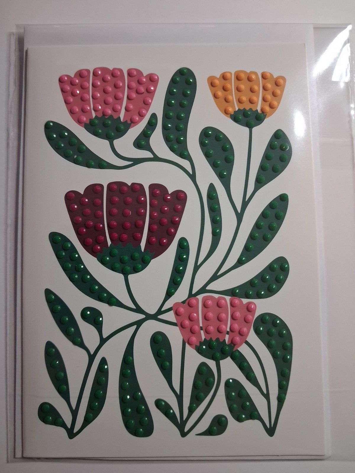Diamond painting kaart bloemen, Ophalen of Verzenden, Nieuw, Overige thema's