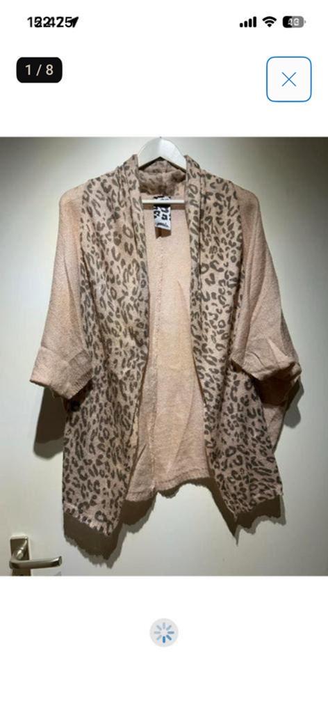 44 Poools dun wollen vestje xalmroze, Ophalen of Verzenden, Zo goed als nieuw, Maat 42/44 (L), Roze
