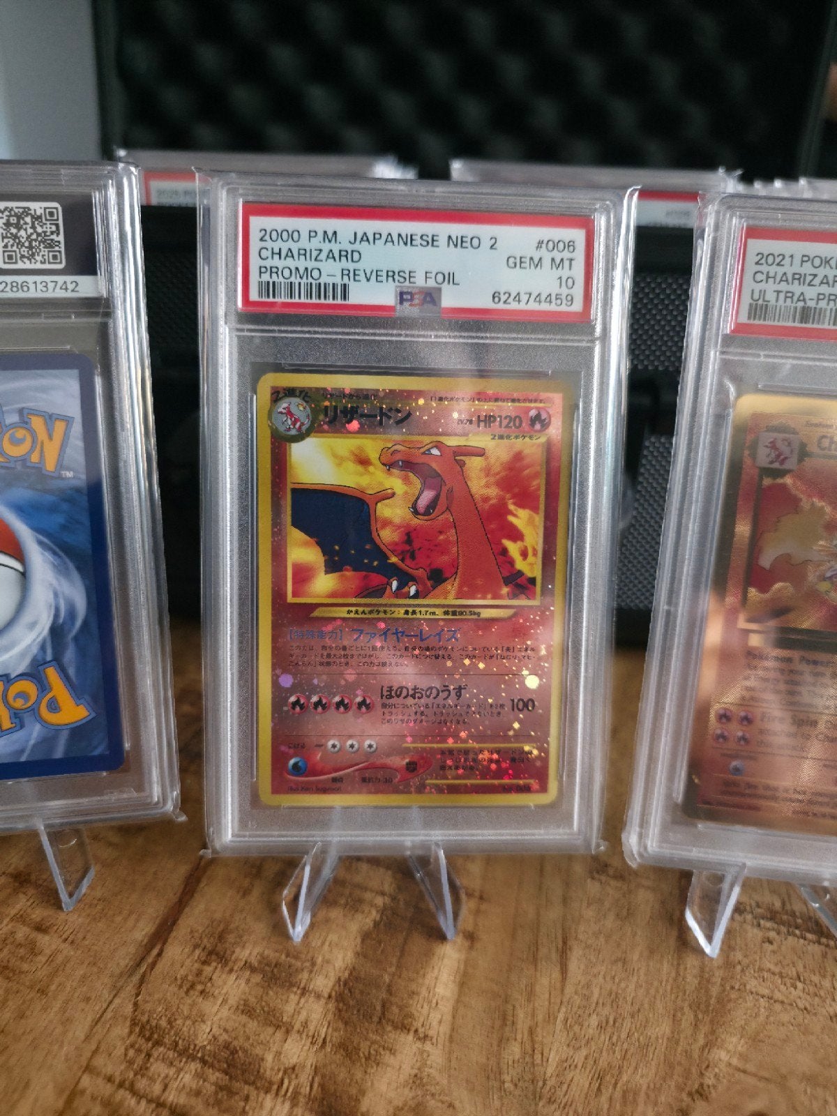 Charizard Japanese Neo 2 #006 PSA 10 - Reverse Foil Promo, Ophalen of Verzenden, Zo goed als nieuw, Losse kaart, Foil