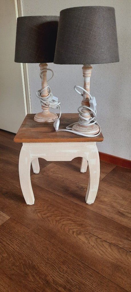 Leuke set tafel lampjes met krukje., Huis en Inrichting, Ophalen, Zo goed als nieuw, Textiel