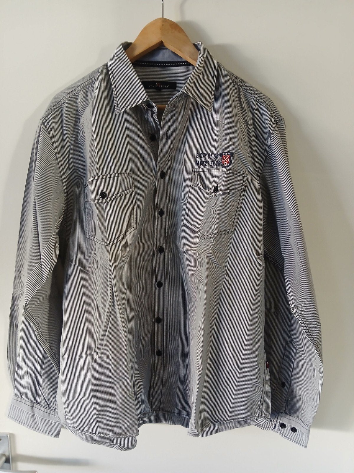 gestreept overhemd blouse merk via cortesa maat xl, Via cortesia, Blauw, Ophalen of Verzenden, Zo goed als nieuw